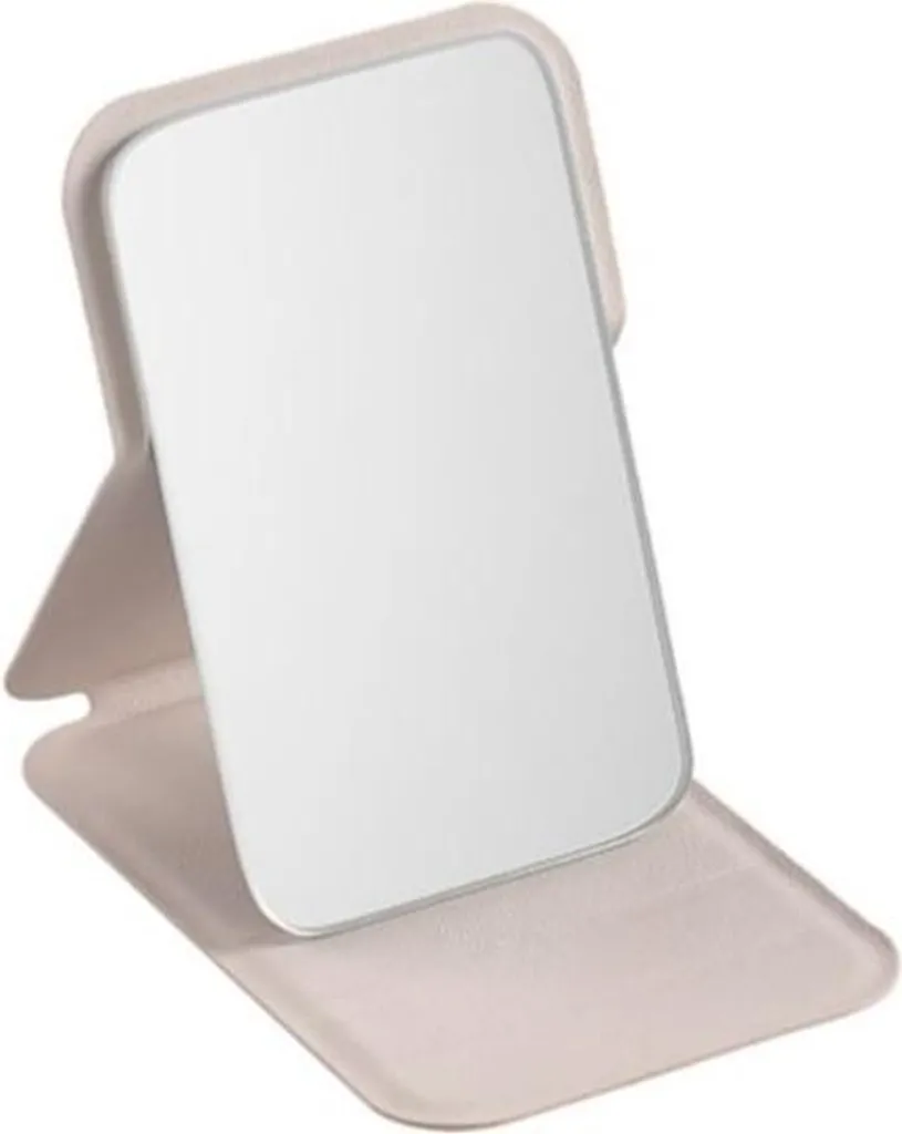 Specchietto da Borsa l17k Crema: Specchio Compatto in Pelle Sintetica