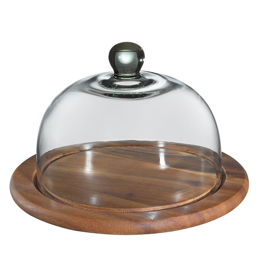 Zassenhaus Käseglocke mit Glasdeckel, akazie Ø 30 cm, Braun
