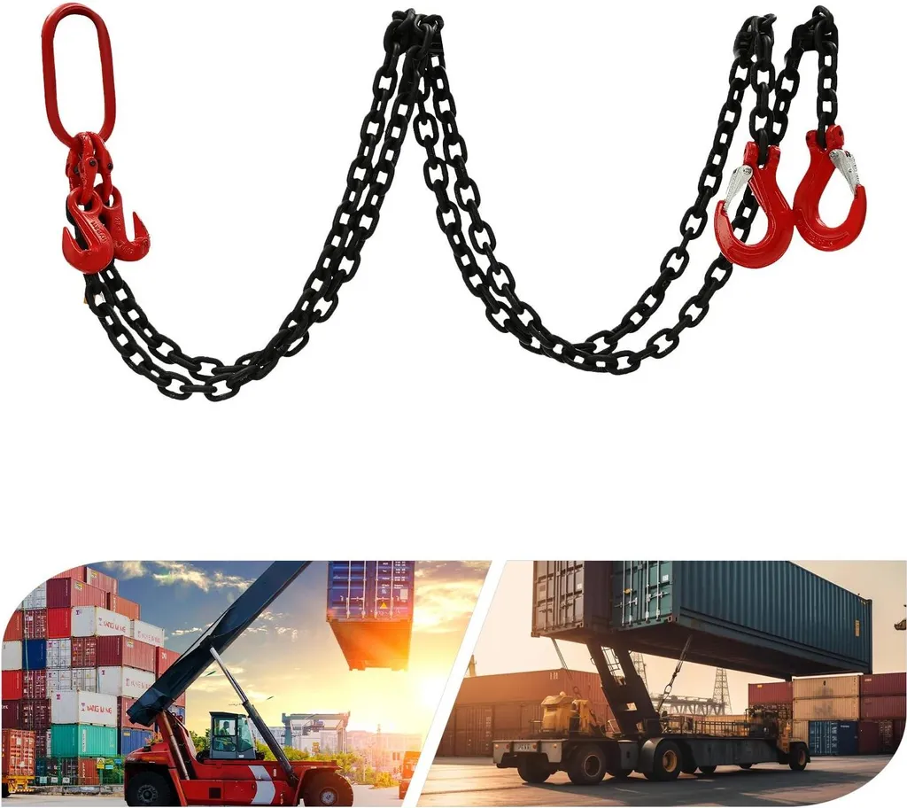 Chaîne de levage double 2 tonnes 2m élingue acier avec linguet de sûreté