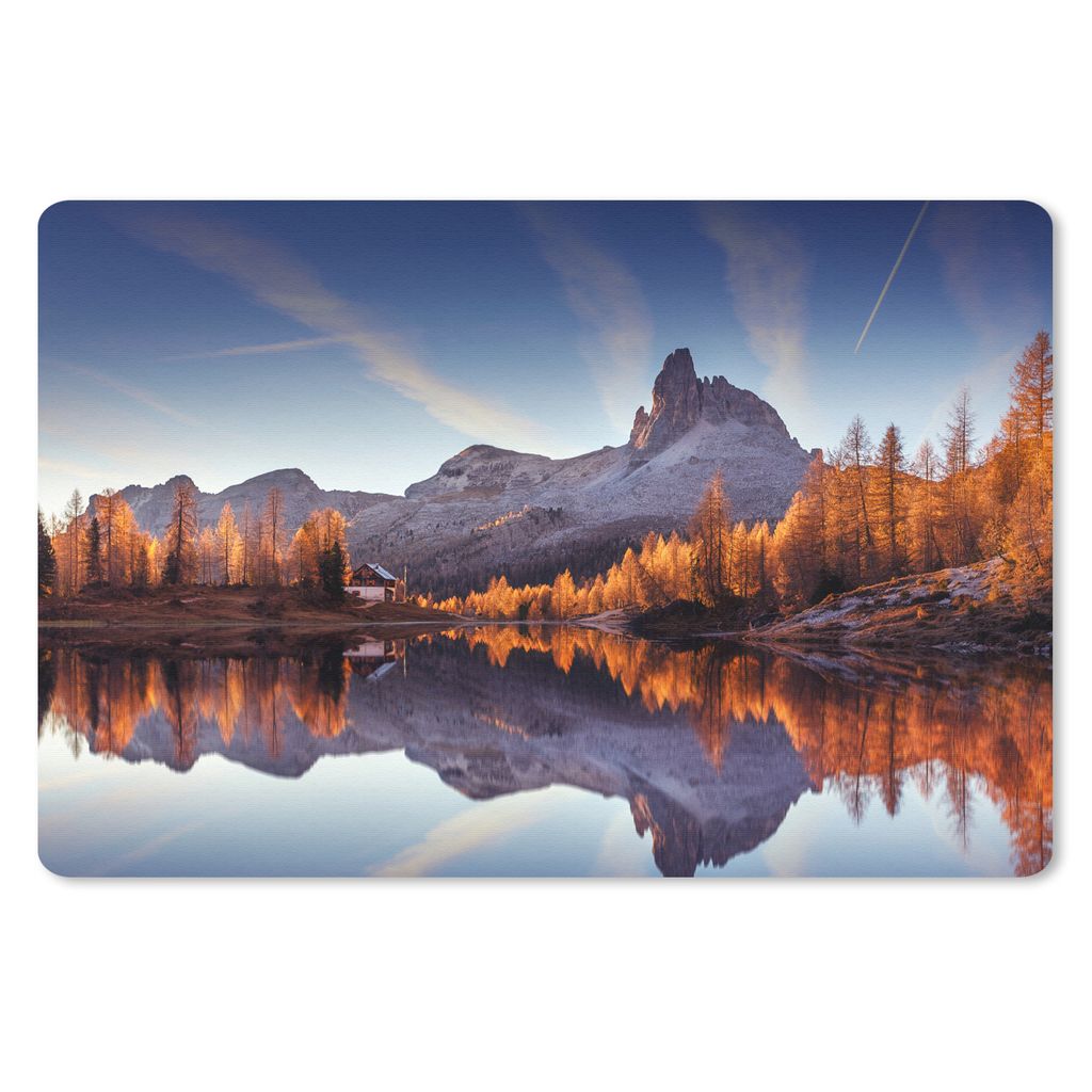 MuchoWow Mauspad Mousepad Berge - Bäume - Herbst - See - Natur 27x18 cm - Mousepads - Maus Mat - Pad - Mausunterlage - Büroartikel - Desk Matten
