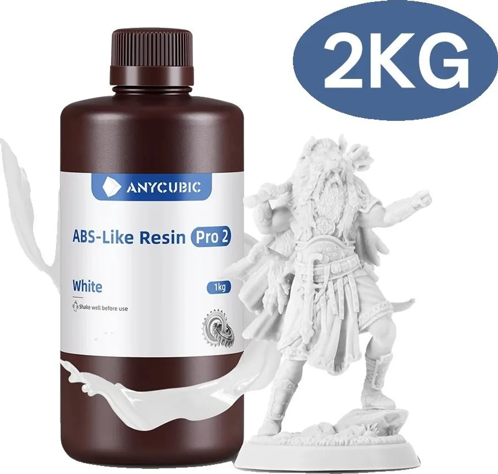 Resina UV 405nm Bianca 2KG per Stampanti LCD/DLP Professionale
