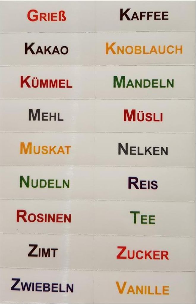 Etiketten Aufkleber Koch und Backzutaten Produktbild 