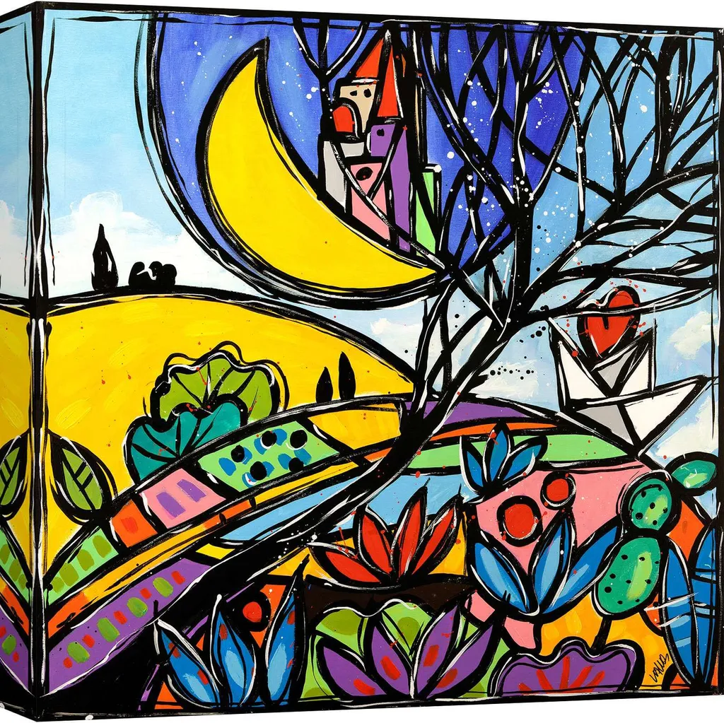Wallas Estate 40x40: Quadro su Tela Fine Art con Telaio Alto 4cm