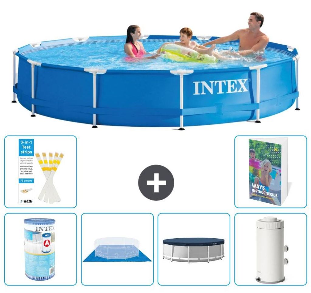 Frame Pool Rund - 366x76 cm - 7-teilig S72