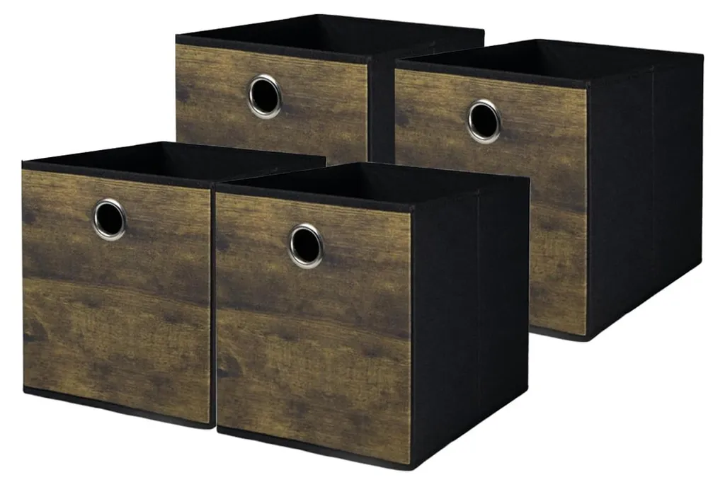 Dites Adieu au Désordre : 4 Cubes de Rangement Pliables Aspect Bois