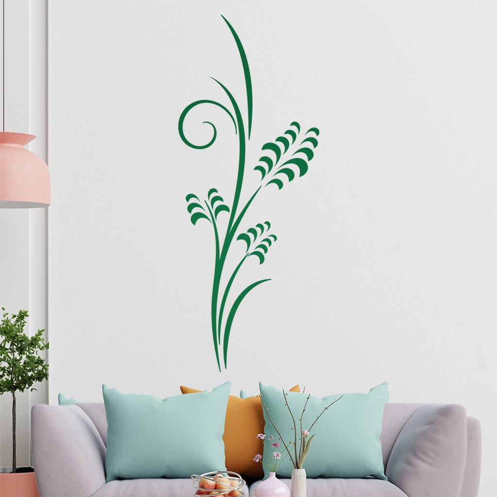 Blätter - Pflanze - Ornamente Wandtattoo in 6 Größen - Wandaufkleber Wall Sticker - Dekoration, Küche, Wohnzimmer, Schlafzimmer, Badezimmer