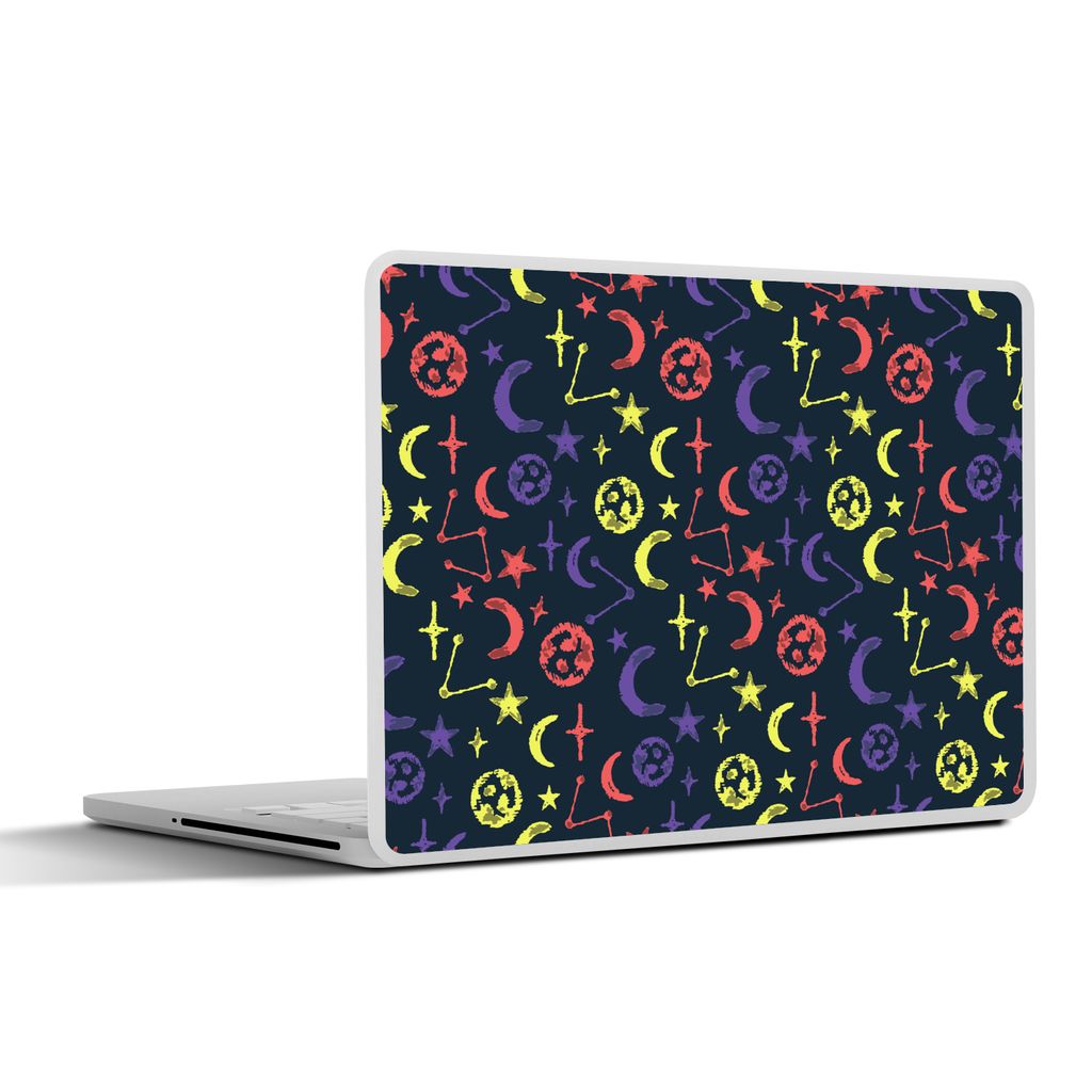 MuchoWow Laptop Aufkleber Sticker Cover Sterne - Planeten - Design 30x22 cm - Laptop-Sticker