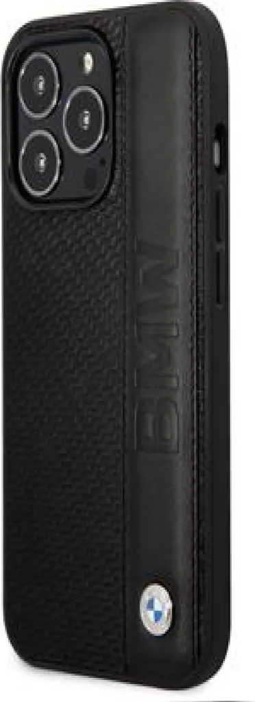 BMW M-Sport Custodia Pelle iPhone 14 Pro Max Logo Metallo Originale