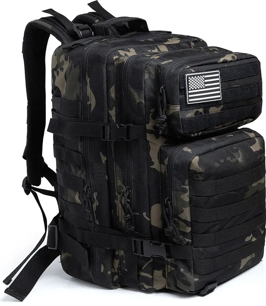 Sac à dos tactique CP Noir 45L - Bagage militaire grande capacité