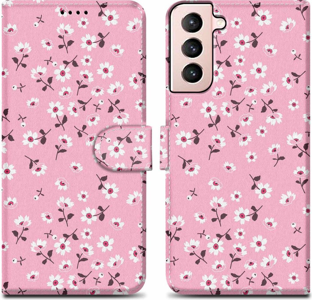 Cadorabo Schutzhülle für Samsung Galaxy S21 FE Hülle Design Rosa Handyhülle Schutzhülle Etui Magnetisch Case Cover