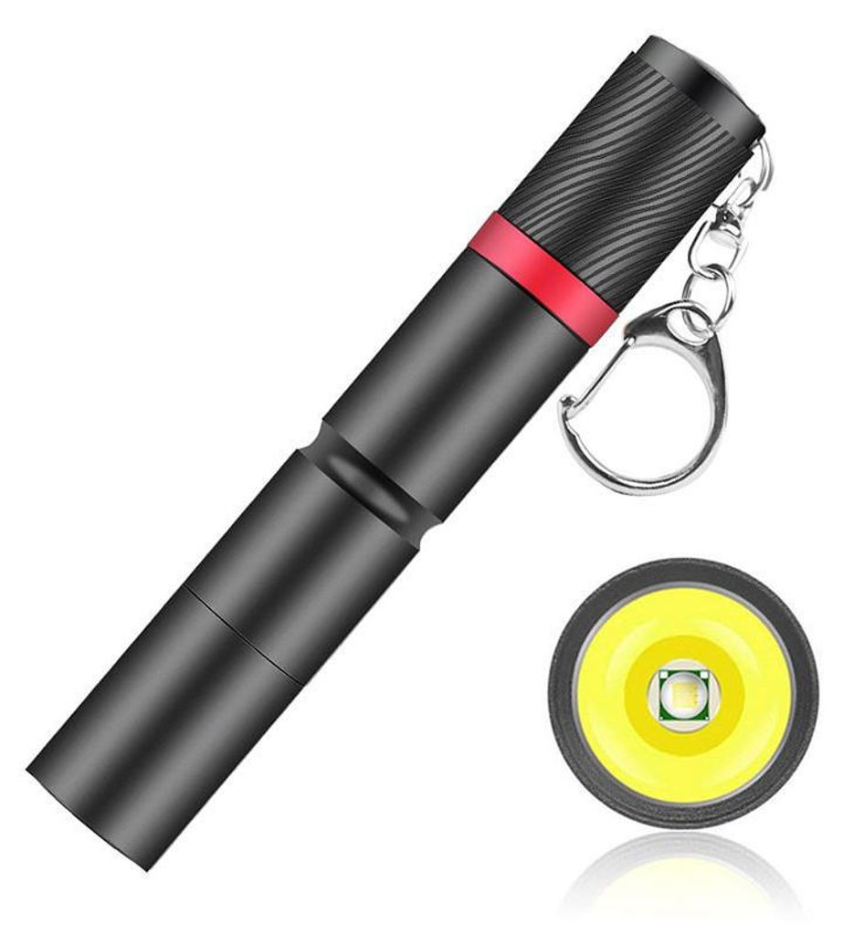 Mini LED Taschenlampe Schlüsselanhänger, 150 Lumen, 3 Modi, Produktbild 