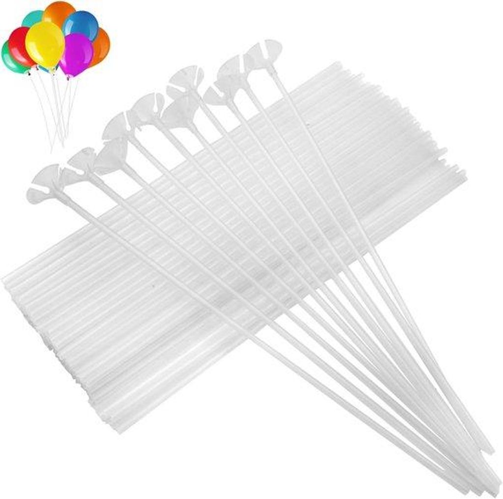 Wiederverwendbare Ballonhalter 100 Stück transparent 32cm
