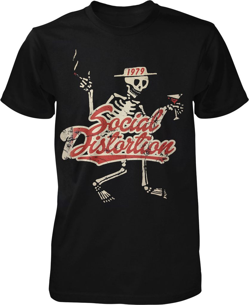 Social Distortion T-Shirt Vintage 1979 Skelly Skeleton Mascot Skelett