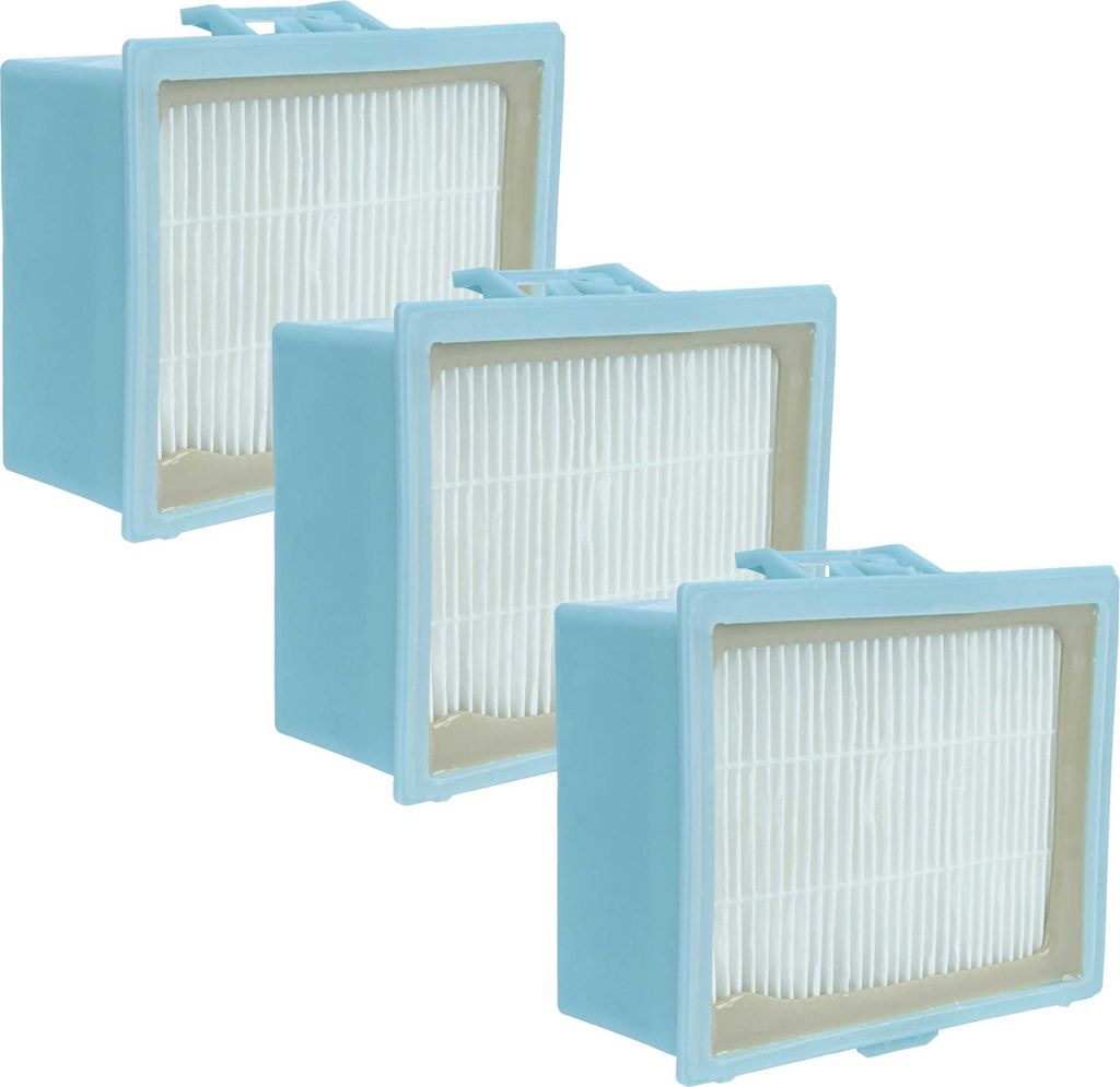 vhbw 3x Staubsaugerfilter kompatibel mit Bosch BGS2U2124/11, BGS2U2121/11, BGS2UALL2/11, BGS2U330/11 Staubsauger - HEPA-Filter Blau Weiß