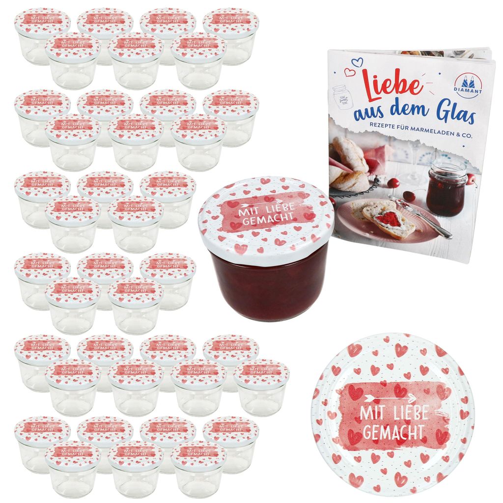 sada 40 kelímků 230ml zavařovací sklenice Vyrobeno s láskou Obrázek produktu 