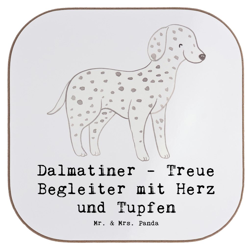 Mr. & Mrs. Panda Untersetzer für Gläser Dalmatiner Herz - Weiß - Geschenk, lebensfrohe Tiere, verspieltes Temperament, Glas, Hunderassen Charakt...