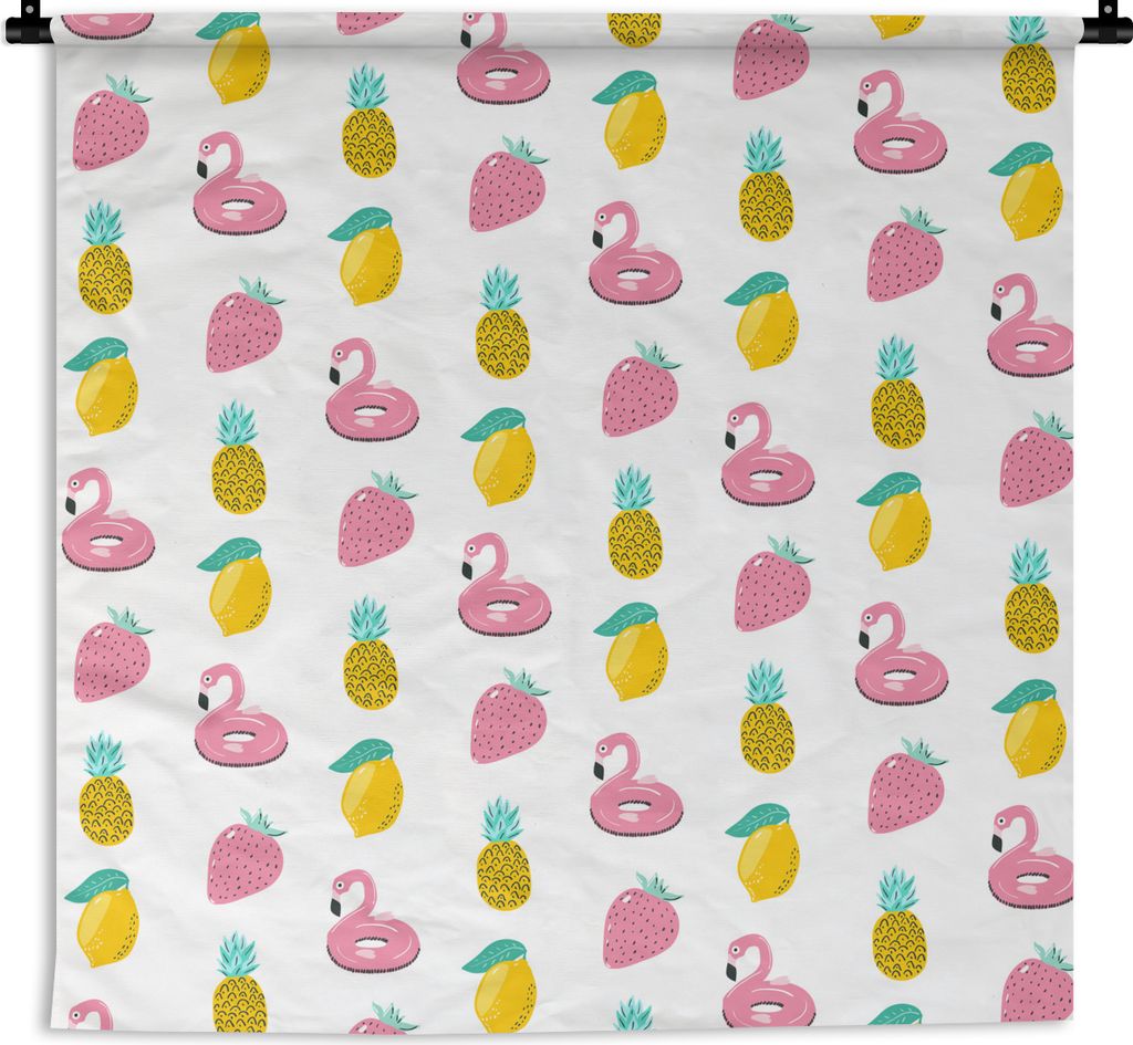 MuchoWow Wandteppich Wandbehang Sommer - Obst - Muster 150x150 cm Tapisserie Dekoration Wandtuch - Wohnaccessoires - Modernes