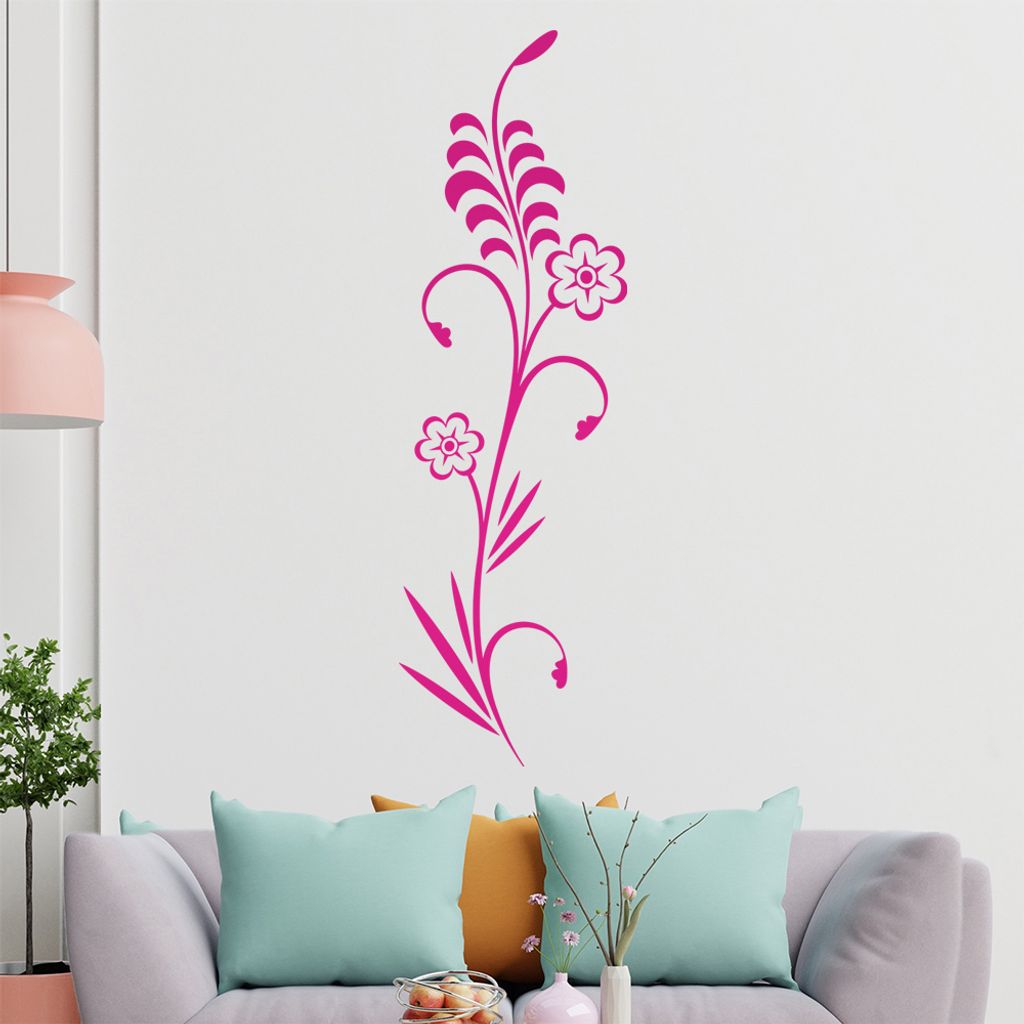 Blüten - Pflanze - Blume Wandtattoo in 6 Größen - Wandaufkleber Wall Sticker - Dekoration, Küche, Wohnzimmer, Schlafzimmer, Badezimmer