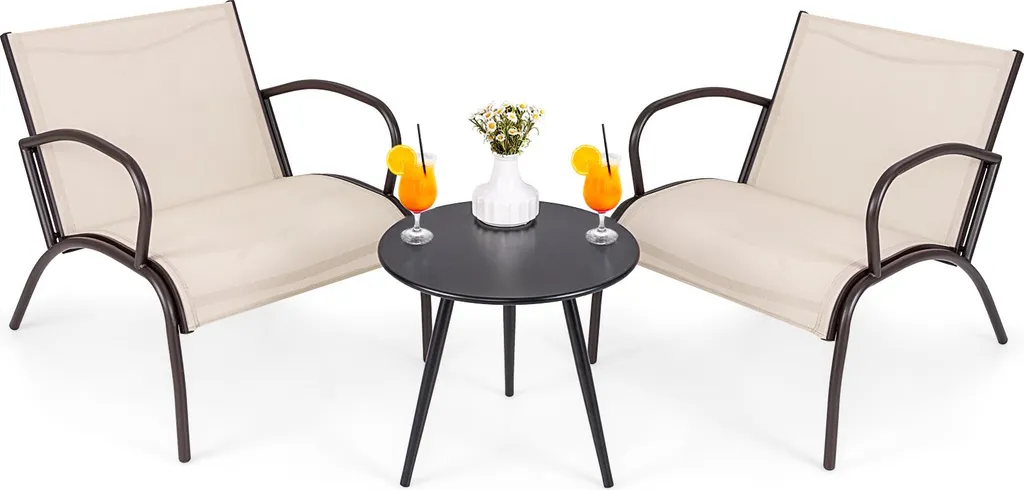Ensemble de meubles de jardin 3 pièces avec table et 2 chaises Costway