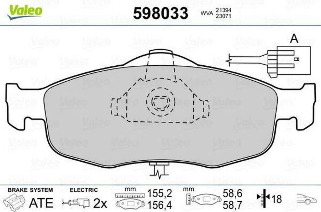 VALEO Bremsbeläge Satz Vorne für FORD MONDEO II Kombi (BNP) 598033