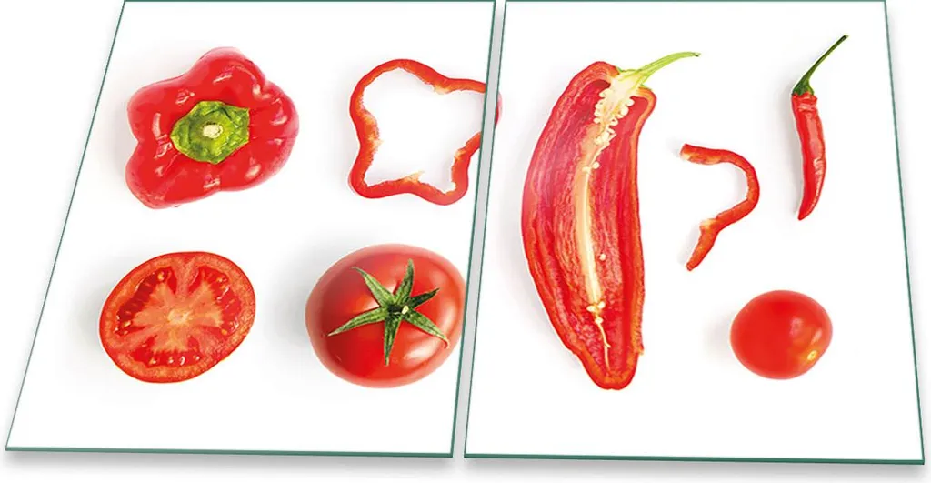 Coprifornelli Vetro 40x52 Verdure Rosso - Set 2 Pezzi Universale