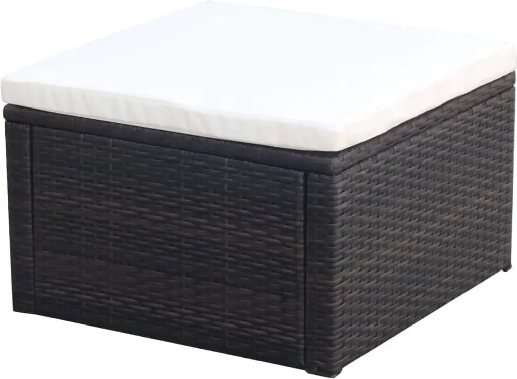 Repose-pieds de Jardin en Polyrotin 53x53x30cm Marron pour Terrasse