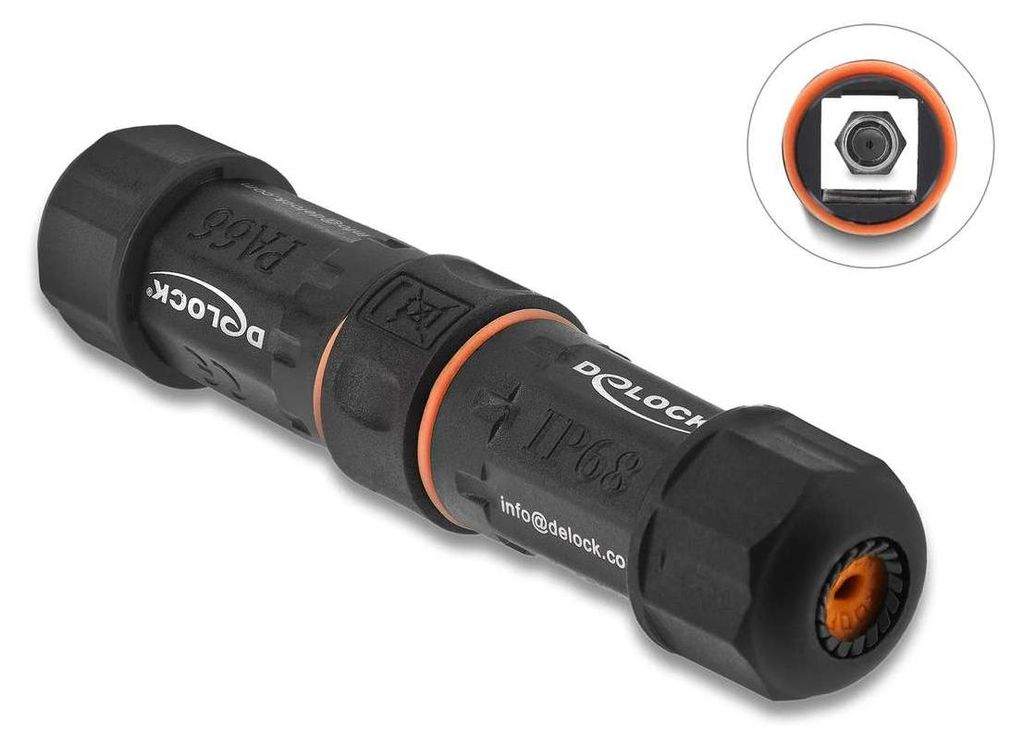 DeLOCK 90708, Černá, Plast, 1 kusů, Přímý, 4,5 mm, 7,5 mm Obrázek produktu 