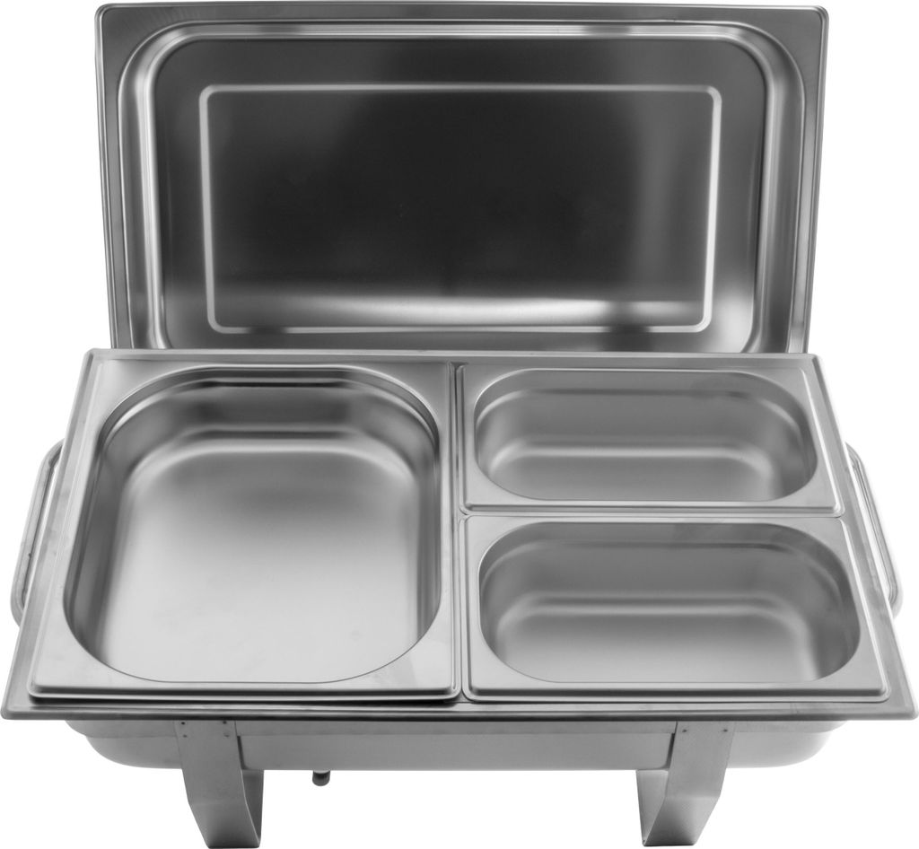 AcMax 12 tlg. SET Edelstahl Speisenwärmer Warmhaltebehälter Chafing Dish
