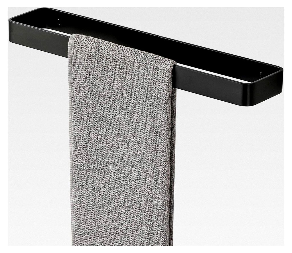 Handtuchhalter Schwarz 40 cm Handtuchstange mit Wandmontage Aluminium für Badezimmer und Küche