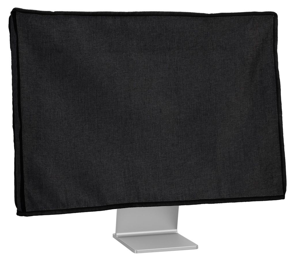 kwmobile Leinen Hülle kompatibel mit 24-26" Monitor - Schutzhülle Staubschutz Abdeckhaube für PC Bildschirm - Computer Screen Cover Staubhaube H...