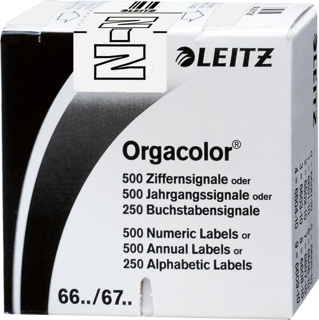 LEITZ Buchstabensignal Orgacolor "N" auf Rolle weiß 250 Stück