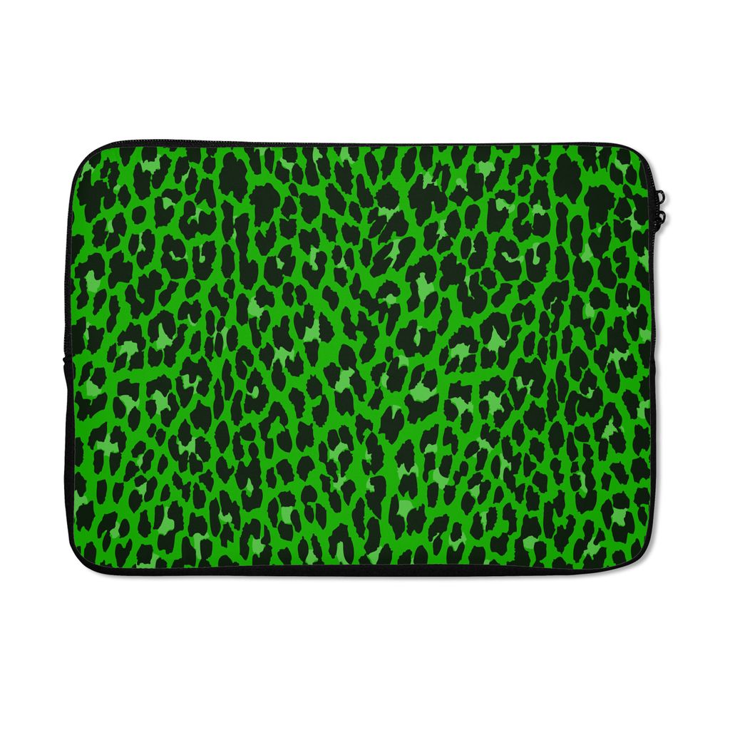MuchoWow Laptop Hülle 14 ZollPanther Druck - Grün - Design Laptoptasche - Laptoptasche - Stoßsicher - Schutzhaube