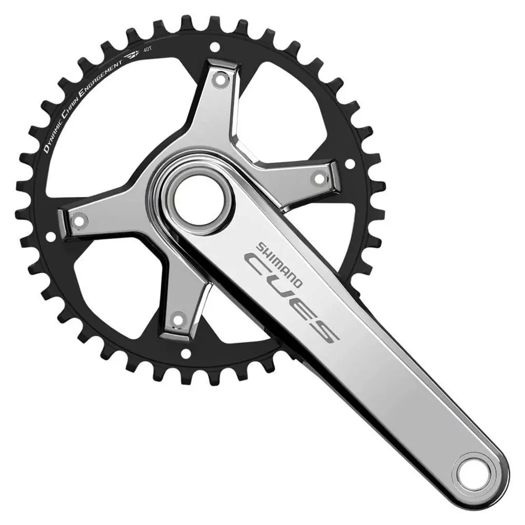 Pédalier de Vélo SHIMANO CUES FC-U6030-1 Argenté 175mm Double Plateau
