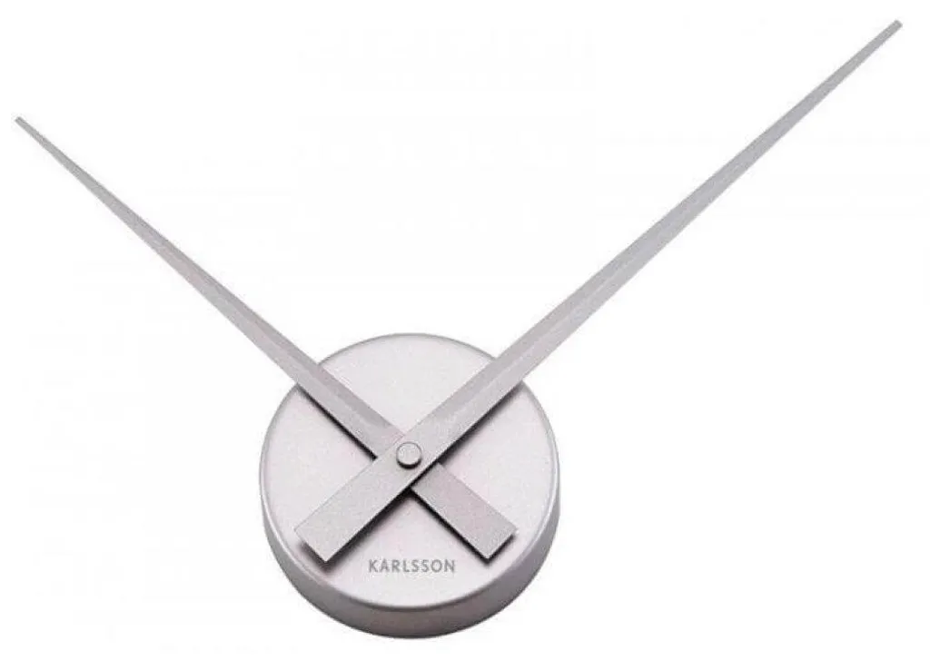 Grande Horloge Murale 45cm en Aluminium Argenté - Karlsson Little Big Time