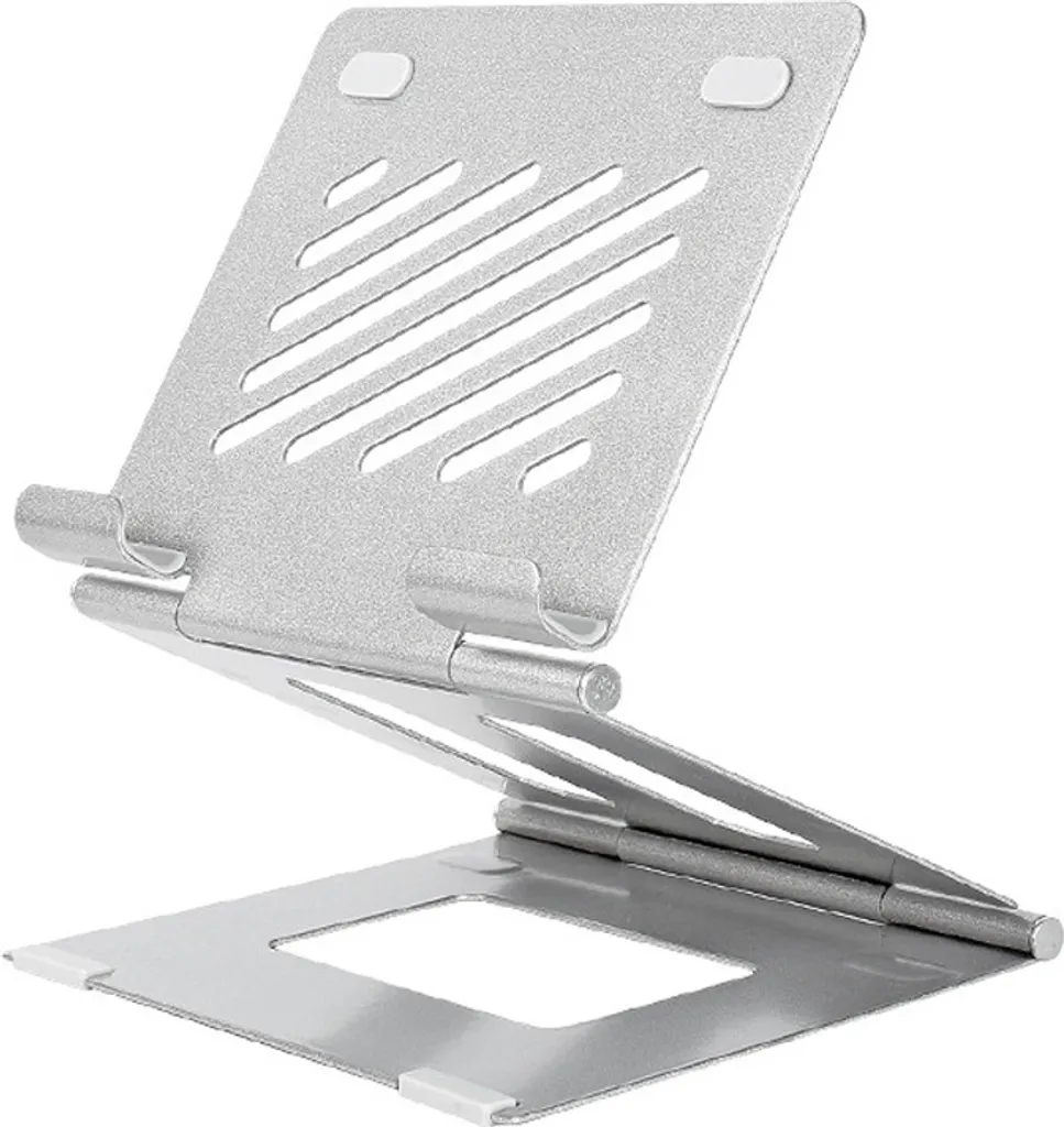 Supporto Porta PC Portatile Pieghevole Argento Dissipazione Calore
