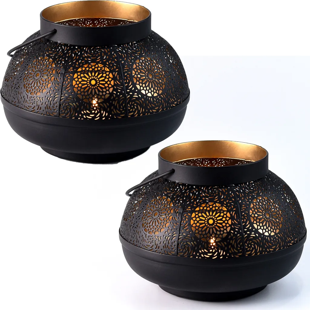 Set 2 Lanterne Orientali Edla per Candele Tealight - Arredo Giardino