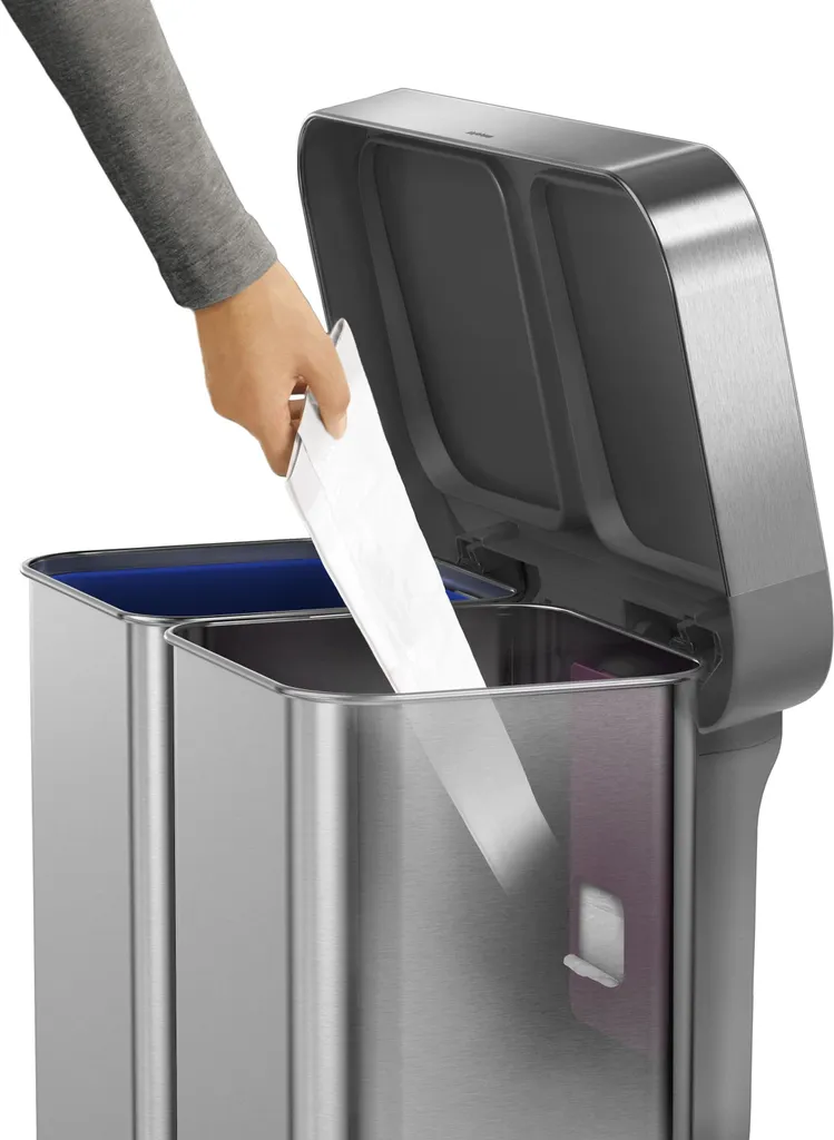 Poubelle à Pédale Simplehuman avec Double Compartiment Silent Close - 6