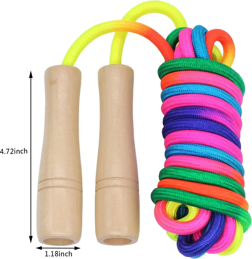 Corde à sauter longue 16 FT anti-nœud pour jeux d'extérieur enfants