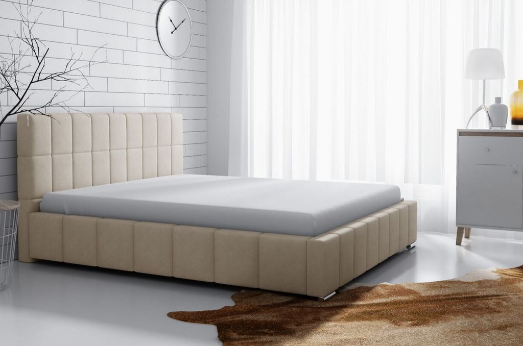 Weiches Polsterbett Lee 140x200, creme