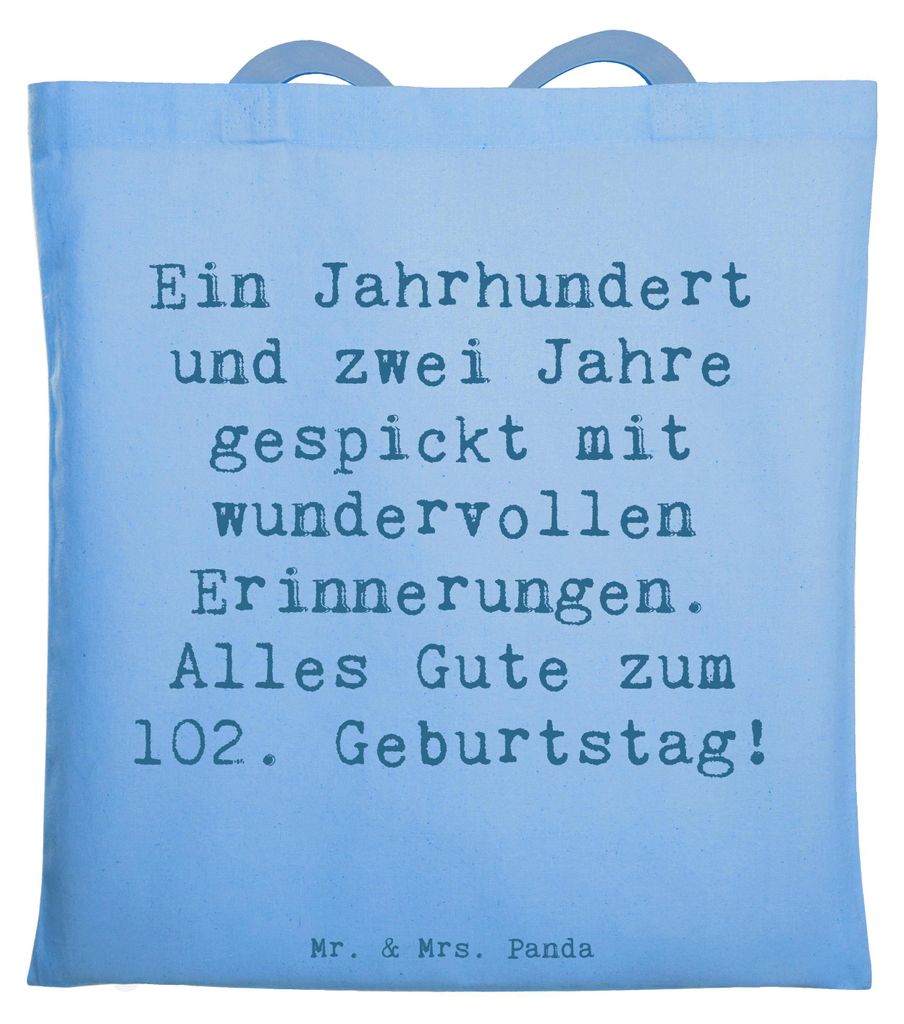 Mr. & Mrs. Panda Uni Tasche Spruch 102. Geburtstag - Sky Produktbild 