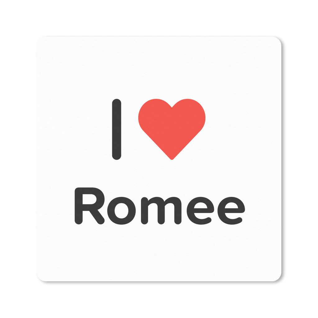 MuchoWow Mauspad Mousepad Ich liebe - Romee - Mädchen 20x20 cm - Mousepads - Maus Mat - Pad - Mausunterlage - Desk Mat - Bureauartikeln