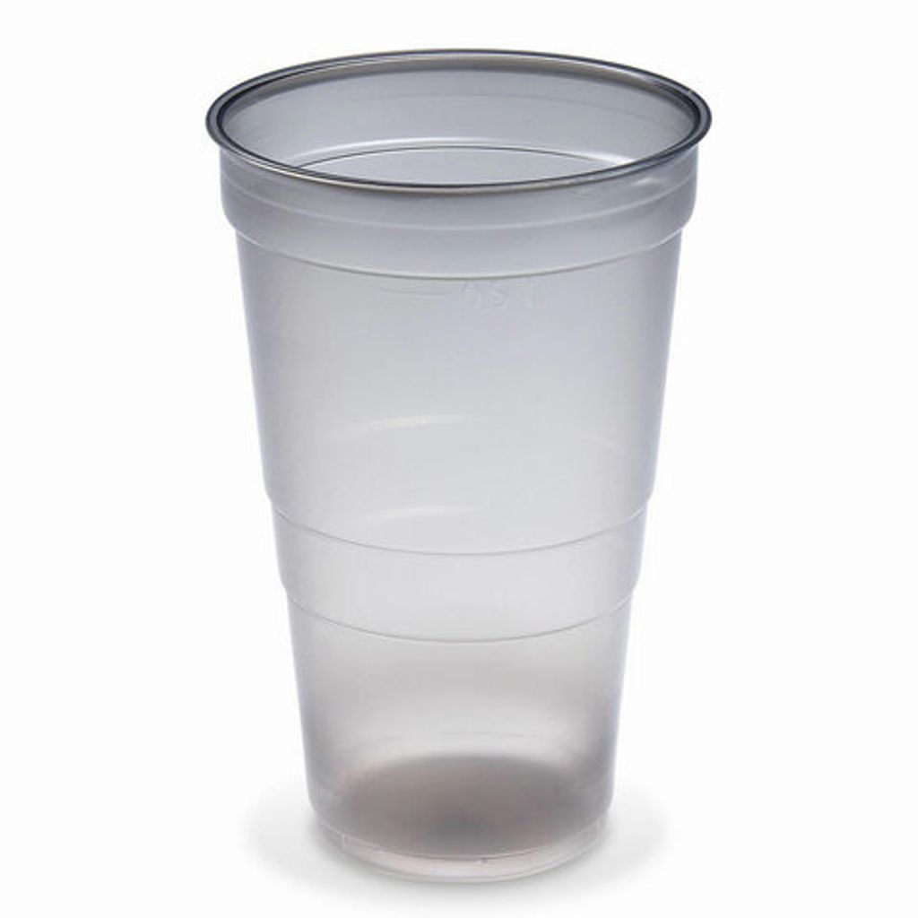 100x Mehrwegbecher Pfandbecher rauch-grau transparent PP Produktbild 