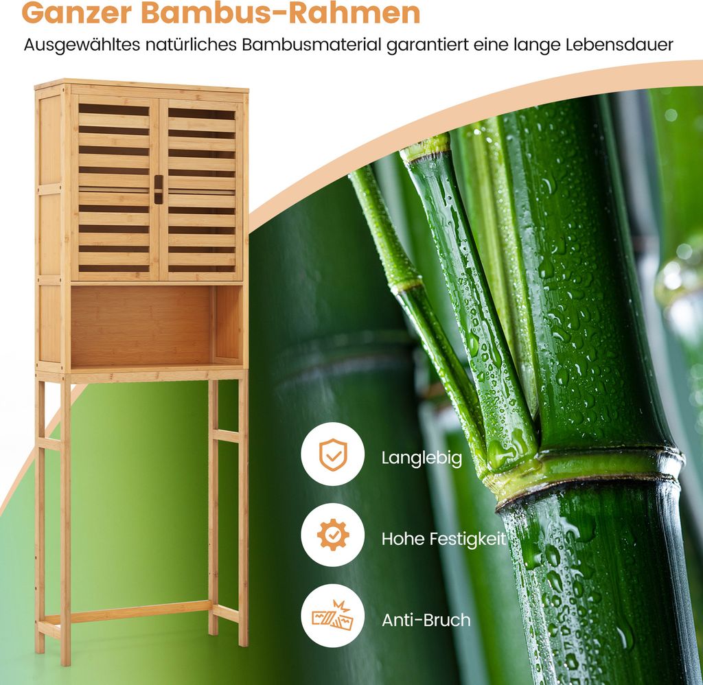 COSTWAY Über-Toilette-Speicherschrank, hoher Produktbild 6