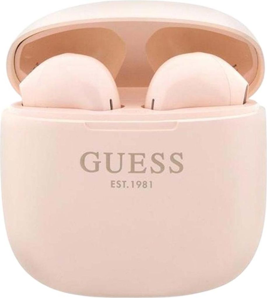Guess Classic Est Logo Tws Bluetooth-Kopfhörer + Dockingstation - Rosa