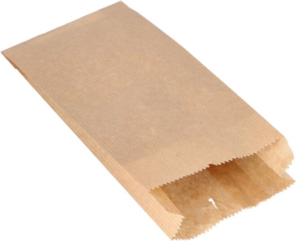 1000 Papierfaltenbeutel gefädelt Kraftpapier 21 cm x 10 cm x 5 cm braun Füllinhalt 0,5 kg