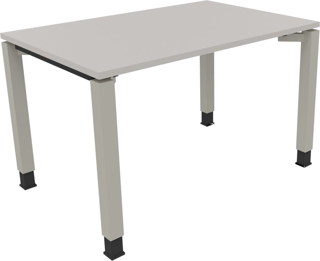 Schreibtisch Vierfuß Quadratrohr B1200xT800xH680-820 si/Lichtgrau