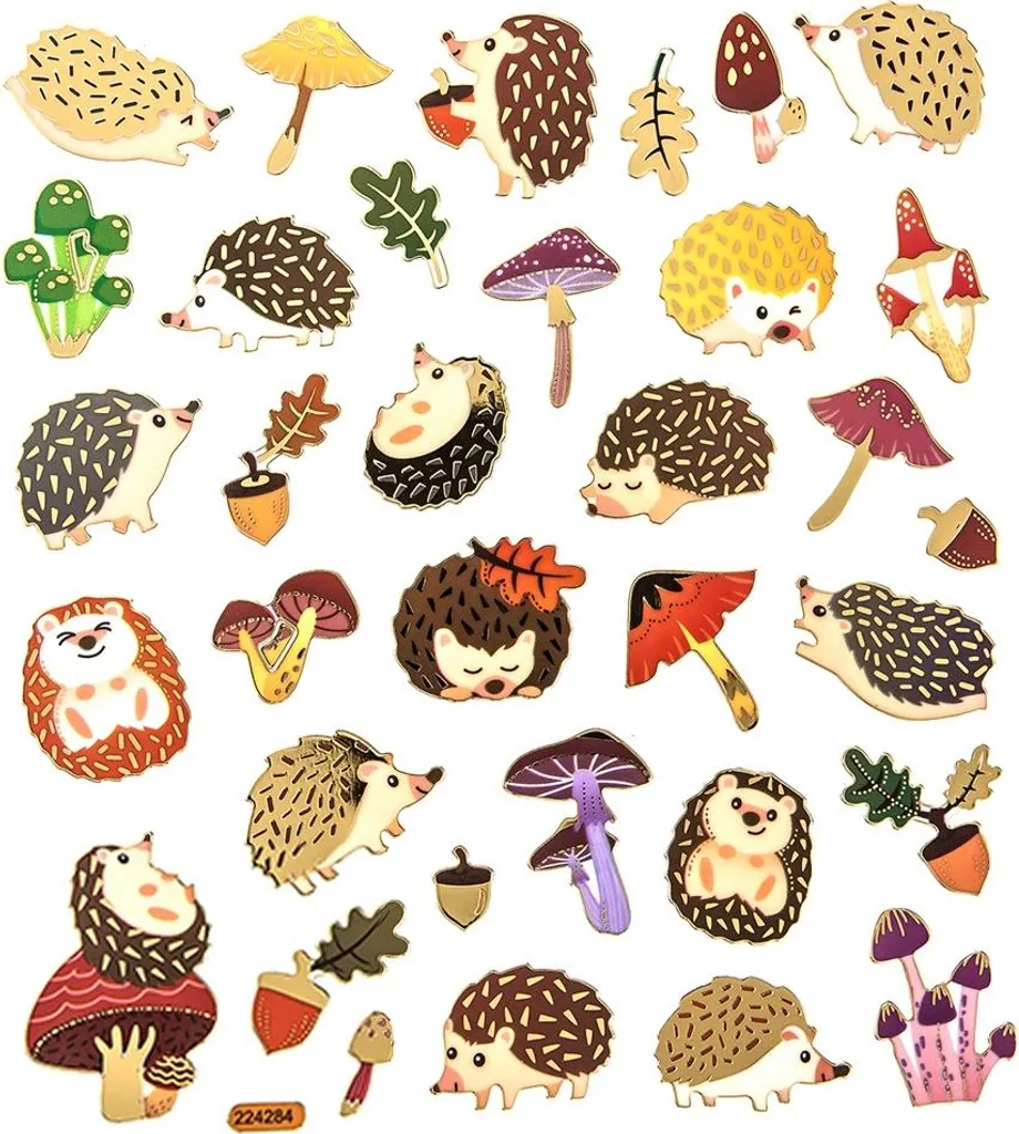 Pack 34 Adesivi Ricci Funghi per Decorazione - Stickers Multiuso