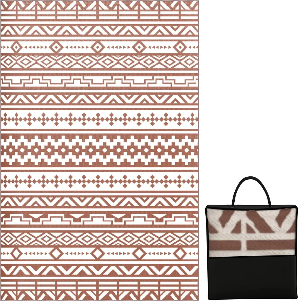 Tapis de Camping et Pique-nique Rouge et Blanc Facile à Transporter PP
