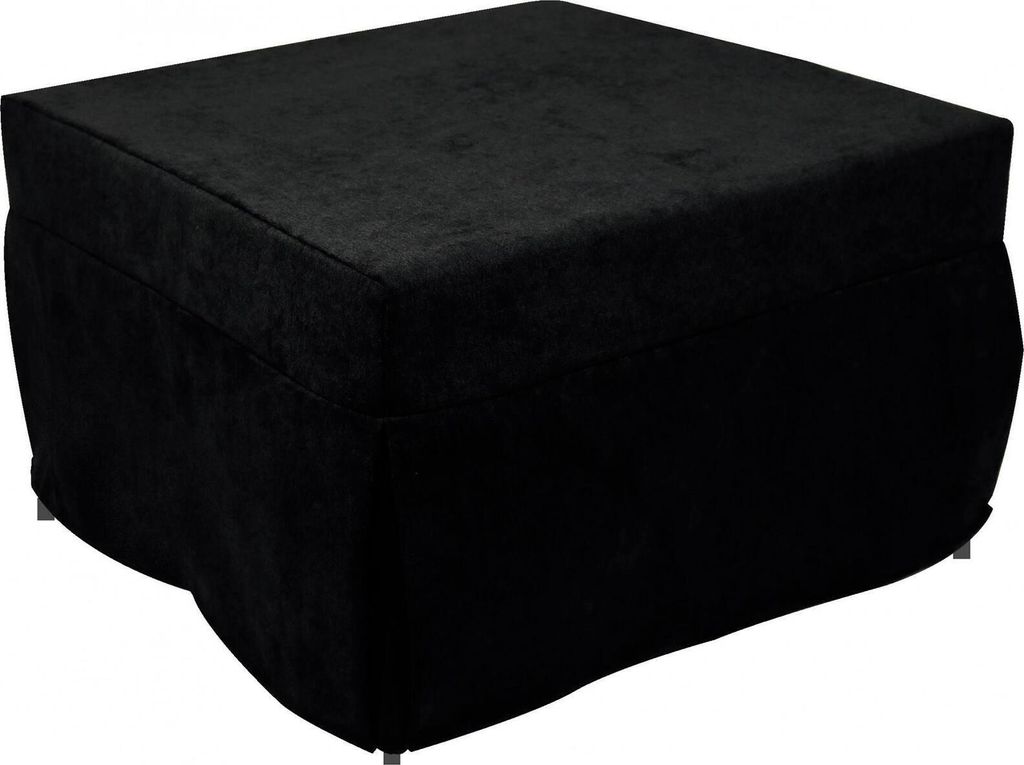 In ein Einzelbett umwandelbarer Puof, Italy, Klappbett, Pouf aus abnehmbarem, platzsparendem Stoff für das Wohnzimmer, cm 78x78 / 195h45, Schwarz