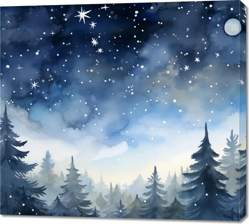 Tableau Forêt Mystique Crépuscule 100 x 90 cm Impression HD Toile